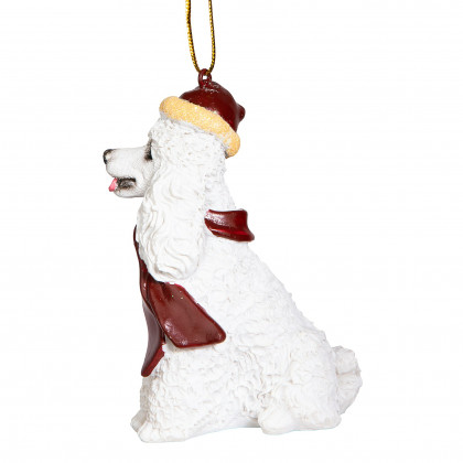 Toscano - White Poodle Holiday Dog Ornament Pet Decoration