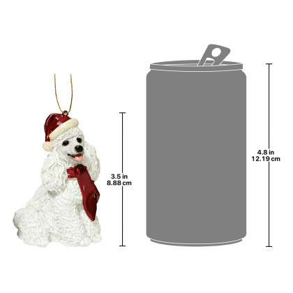 Toscano - White Poodle Holiday Dog Ornament Pet Decoration