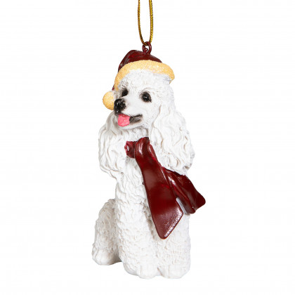 Toscano - White Poodle Holiday Dog Ornament Pet Decoration