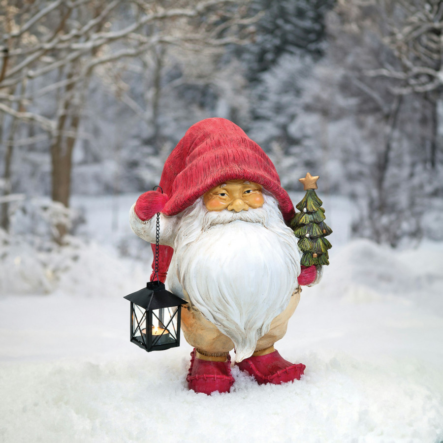 Toscano - Lighting Santa Path Whitey the Holiday Gnome Statue