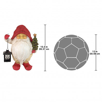 Toscano - Lighting Santa Path Whitey the Holiday Gnome Statue