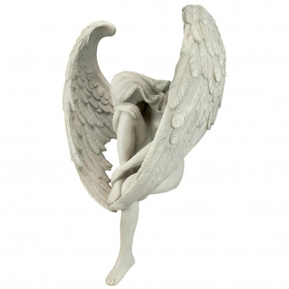 Toscano - The Anguished Angel Long-Winged Sitting Statue