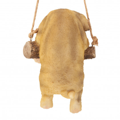 Toscano - Pug Puppy on a Perch Hanging Dog Sculpture