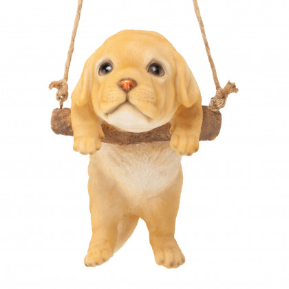 Toscano - Yellow Lab Puppy on a Perch Hanging Dog Sculpture