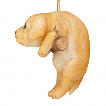 Toscano - Yellow Lab Puppy on a Perch Hanging Dog Sculpture