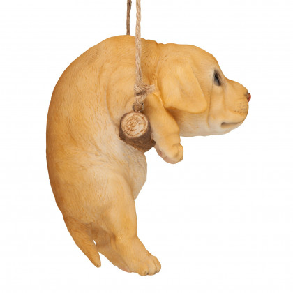 Toscano - Yellow Lab Puppy on a Perch Hanging Dog Sculpture