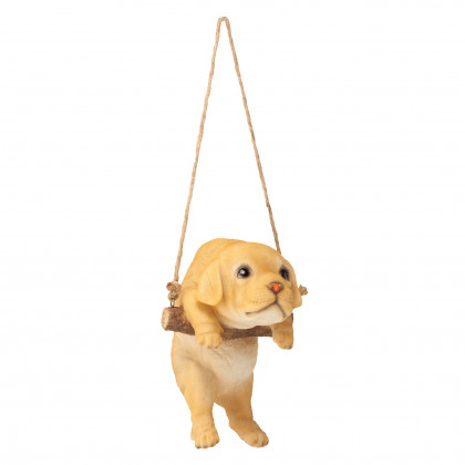 Toscano - Yellow Lab Puppy on a Perch Hanging Dog Sculpture