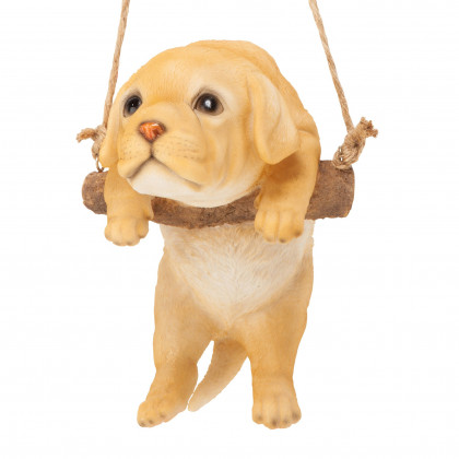 Toscano - Yellow Lab Puppy on a Perch Hanging Dog Sculpture