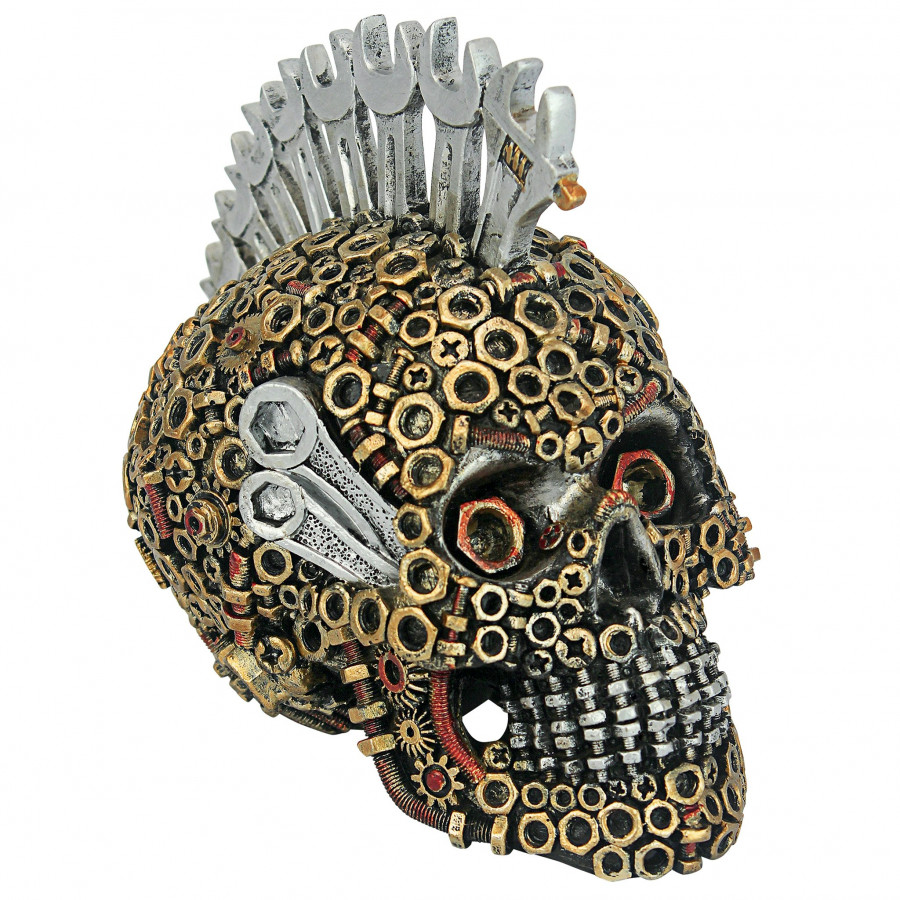 Toscano - Gear Head Nuts and Bolts Motor Skull Statue