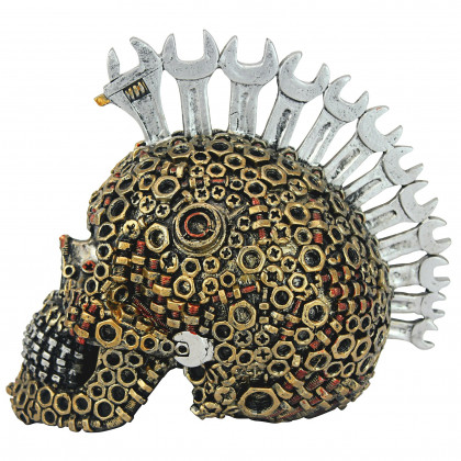 Toscano - Gear Head Nuts and Bolts Motor Skull Statue
