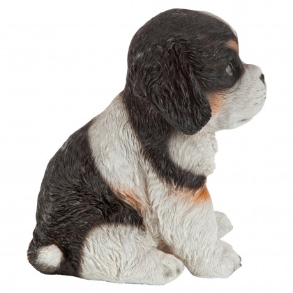 Toscano - Black  White Cavalier King Charles Puppy Partner Collectible Dog Statue