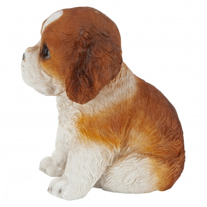 Toscano - Red  White Cavalier King Charles Puppy Partner Collectible Dog Statue