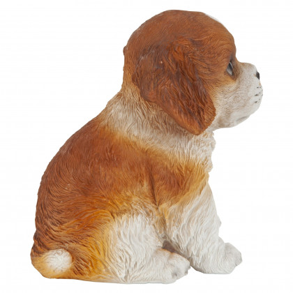 Toscano - Red  White Cavalier King Charles Puppy Partner Collectible Dog Statue