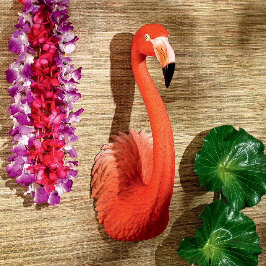 Toscano - Pink Flamingo Tropical Pop Culture Icon Wall Sculpture
