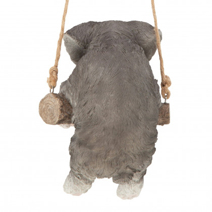 Toscano - Mini Schnauzer Puppy on a Perch Hanging Dog Sculpture