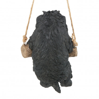 Toscano - Black Westie Puppy On a Perch Hanging Dog Sculpture