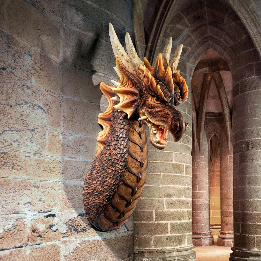 Toscano - Ruthless Knavesmire Dragon Trophy Gothic Wall Sculpture