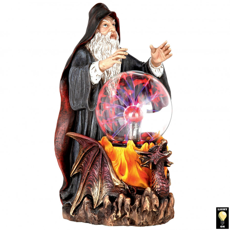 Toscano - Wizard Crystal Ball Illuminated Gothic Statue