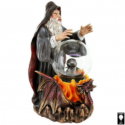 Toscano - Wizard Crystal Ball Illuminated Gothic Statue