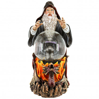 Toscano - Wizard Crystal Ball Illuminated Gothic Statue