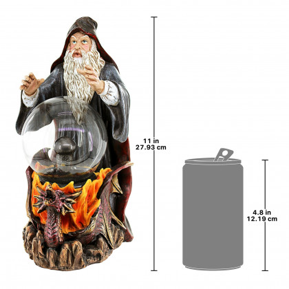 Toscano - Wizard Crystal Ball Illuminated Gothic Statue