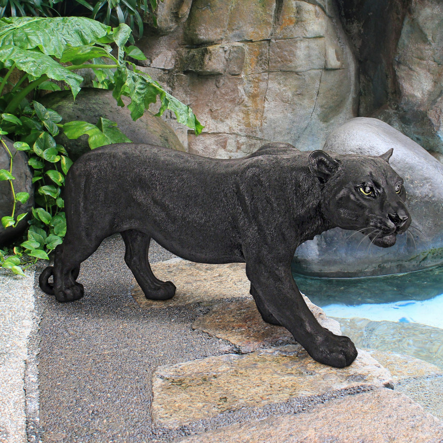 Toscano Shadowed Predator Black Panther Statue - Large
