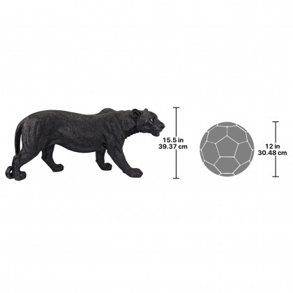 Toscano Shadowed Predator Black Panther Statue - Large