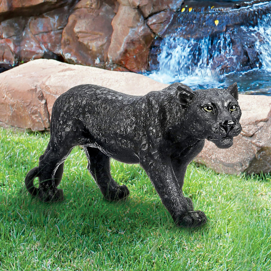 Toscano Shadowed Predator Black Panther Statue - Small