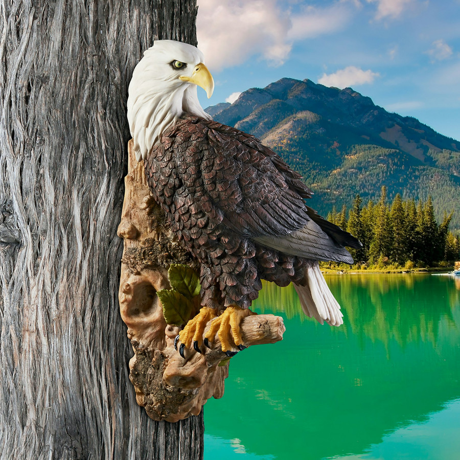 Toscano - American Bald Eagle Bird of Prey Wall Sculpture