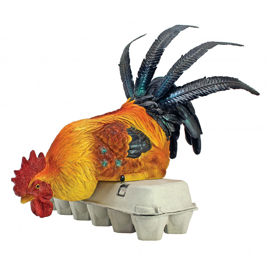 Toscano - Rooster Perch Sitting Chicken Statue