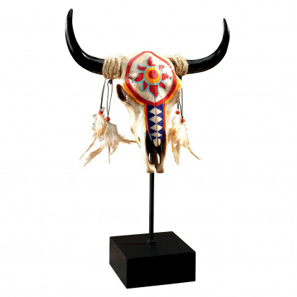 Toscano - Western Desert Sun Cow Skull Statue