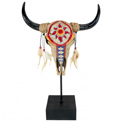 Toscano - Western Desert Sun Cow Skull Statue