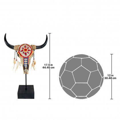 Toscano - Western Desert Sun Cow Skull Statue
