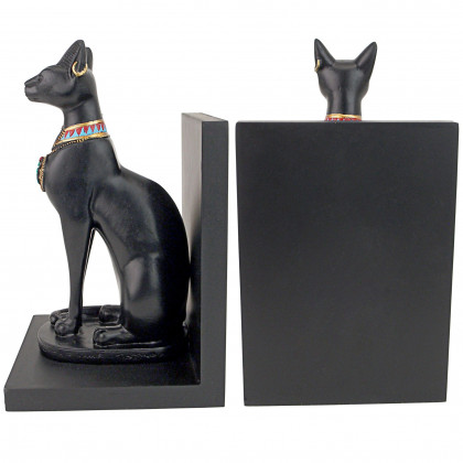 Toscano - Bastet Cat Goddess of Ancient Egypt Sculptural Bookend Pair in Designer Resin