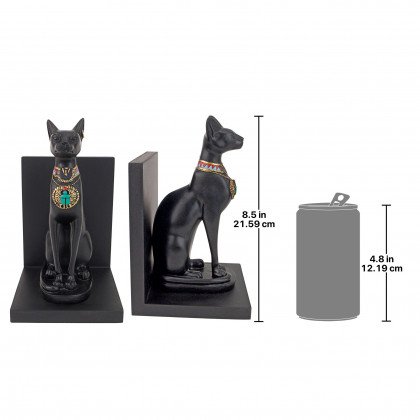 Toscano - Bastet Cat Goddess of Ancient Egypt Sculptural Bookend Pair in Designer Resin
