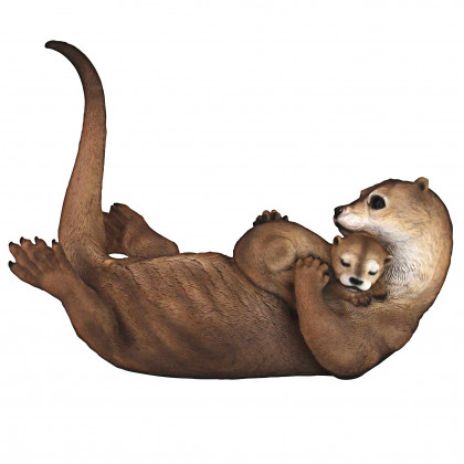 Toscano - Embracing Love Mother and Child Otter Statue