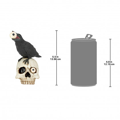 Toscano - All-Seeing Harbinger of Doom Raven and Skull Statue