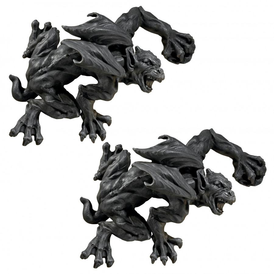 Toscano - Set oof 2 Slither and Squirm Gargoyle Wall Sculptures