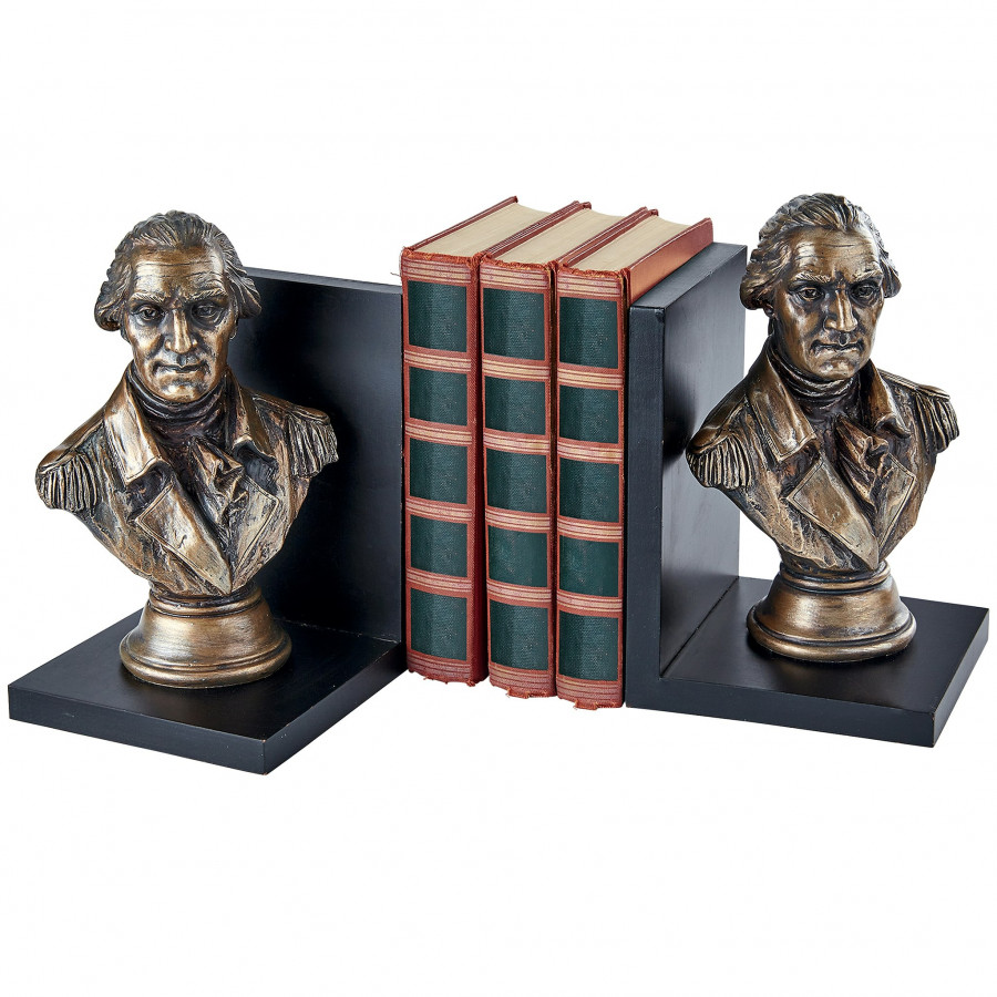 Toscano - George Washington American Statesman Sculptural Bookend Pair in Designer Resin