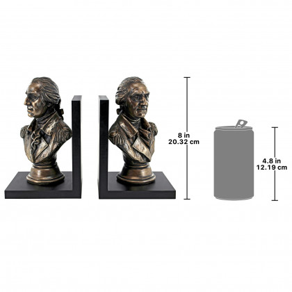 Toscano - George Washington American Statesman Sculptural Bookend Pair in Designer Resin