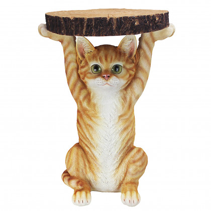 Toscano - Tabby at Your Service Cat Sculptural Side Table in Designer Resin