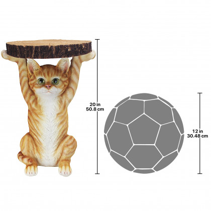 Toscano - Tabby at Your Service Cat Sculptural Side Table in Designer Resin