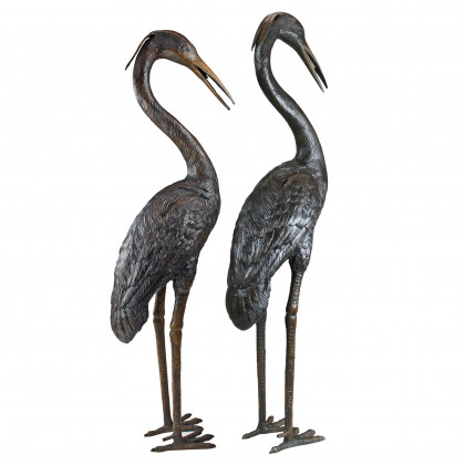 Toscano - Set of 2 Medium Herons Garden Statues