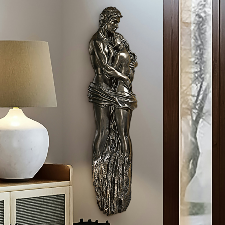 Toscano - A Moment to Remember Entwined Lovers Embrace Wall Sculpture