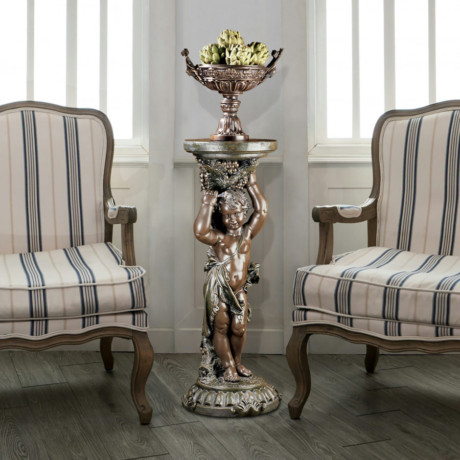 Toscano - Sous la Vigne Sculptural Cherub Pedestal