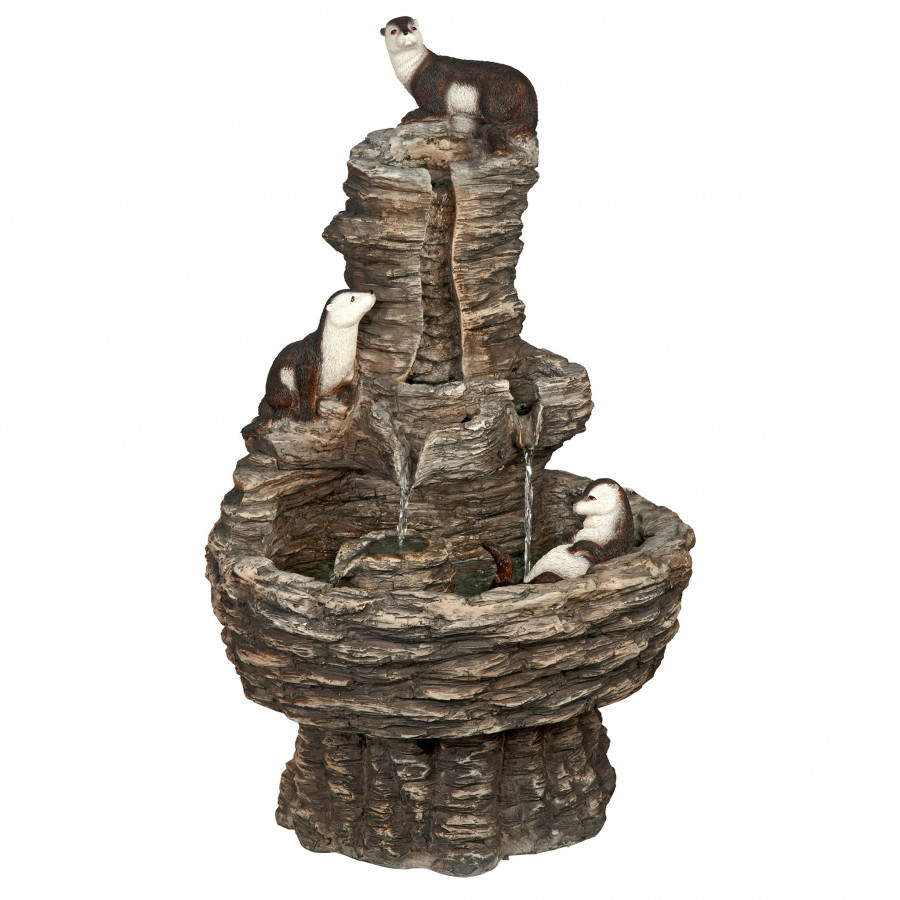 Toscano - Tres Amigos Playful Otter Cascading Garden Fountain