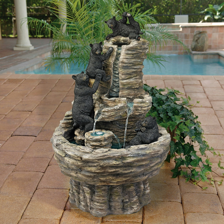 Toscano - Rocky Mountain Splash Black Bears Garden Fountain