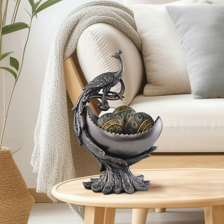 Toscano - Peacock Bounty Centerpiece Sculptural Bowl