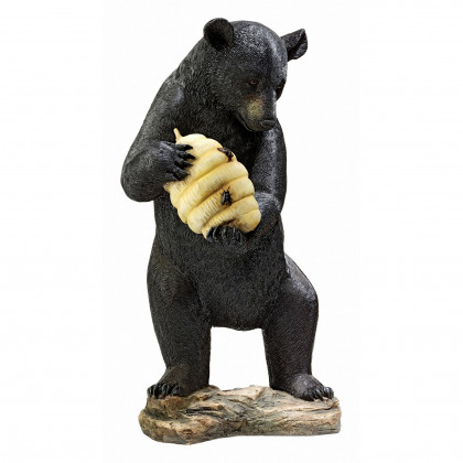 Toscano - Beehive Black Bear Spitter Piped Statue