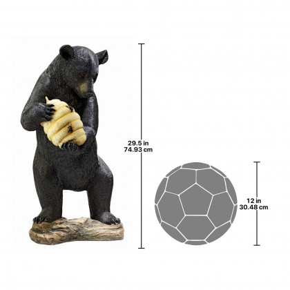 Toscano - Beehive Black Bear Spitter Piped Statue
